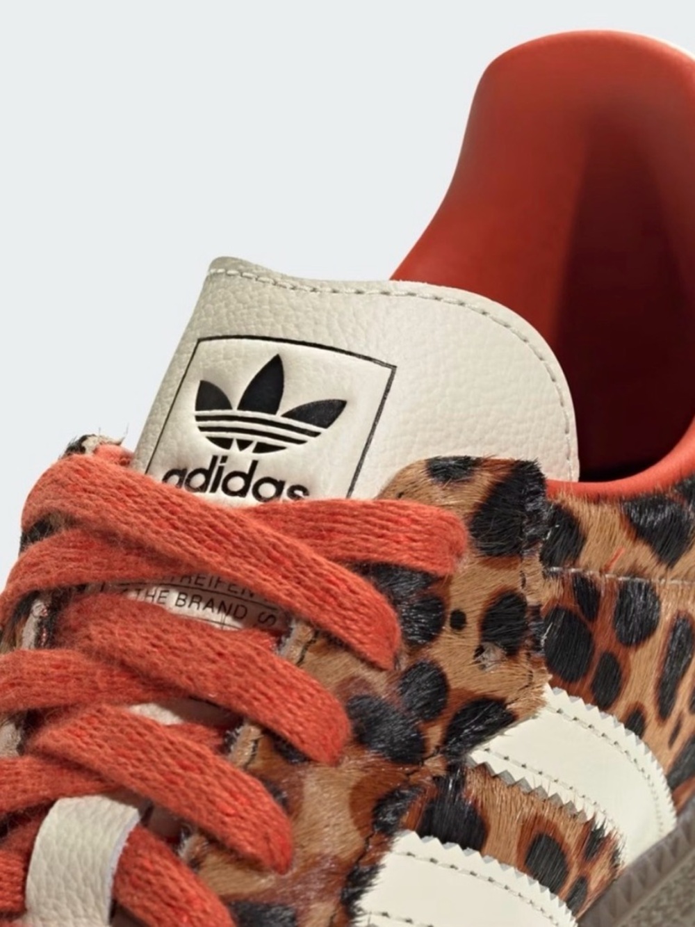 Adidas Samba OG Leopard Pony Hair Sneakers Red Laces JI2734 W 8 - Picture 2 of 9